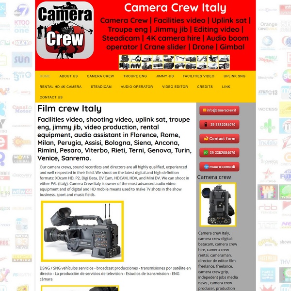 Troupe straniere che vengono in Italia a realizzare le loro video produzioni. Camera Crew e Troupe eng in lingua inglese e spagnola.