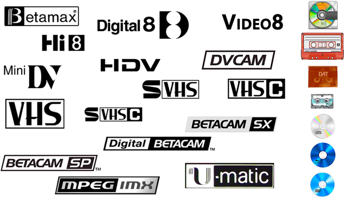📼 Servizi professionali di riversamento video per VHS, Betamax, Video2000, MiniDV, Betacam e altri formati